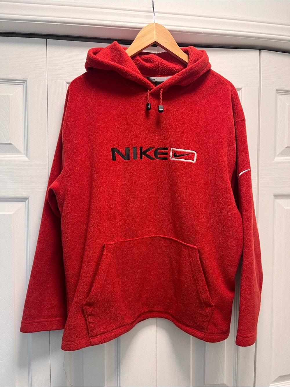 Nike Red Pullover Hoodie with Embroidered Logo